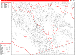 San Ramon Wall Map Zip Code Red Line Style 2026